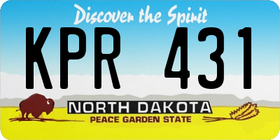 ND license plate KPR431