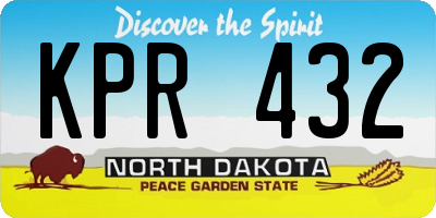 ND license plate KPR432