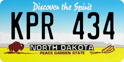 ND license plate KPR434