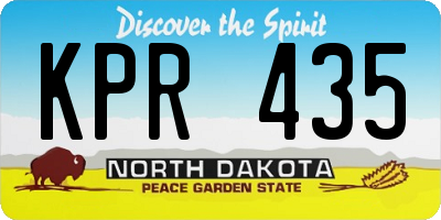 ND license plate KPR435