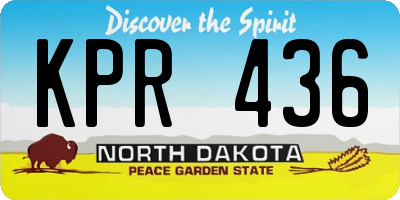 ND license plate KPR436