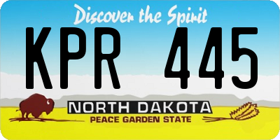 ND license plate KPR445