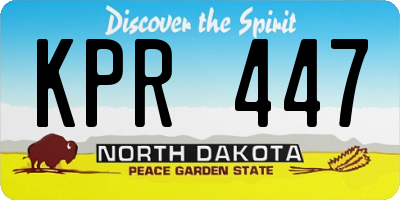 ND license plate KPR447