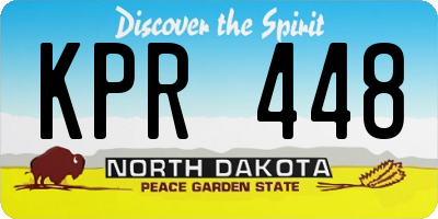 ND license plate KPR448