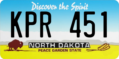 ND license plate KPR451