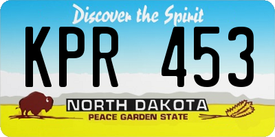 ND license plate KPR453