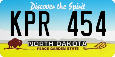 ND license plate KPR454