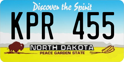 ND license plate KPR455