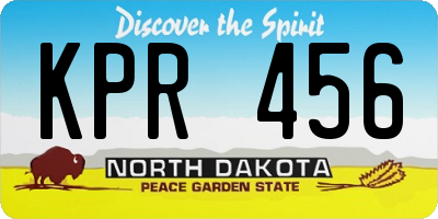 ND license plate KPR456