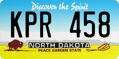 ND license plate KPR458