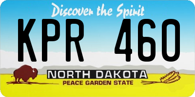 ND license plate KPR460