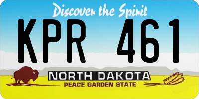 ND license plate KPR461