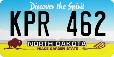 ND license plate KPR462