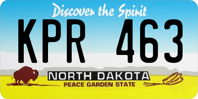 ND license plate KPR463