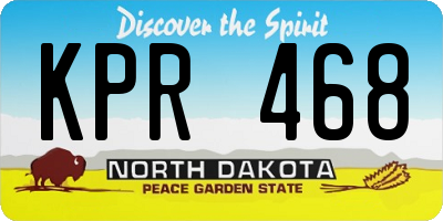 ND license plate KPR468