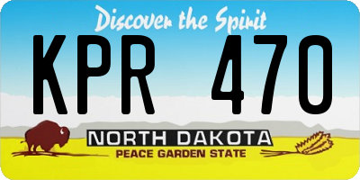 ND license plate KPR470