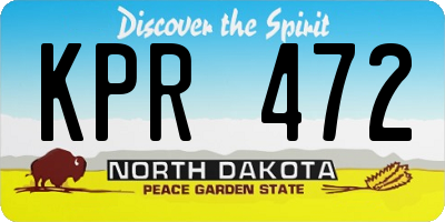 ND license plate KPR472
