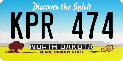 ND license plate KPR474