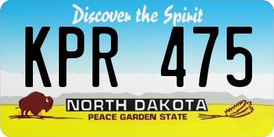 ND license plate KPR475