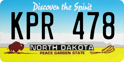 ND license plate KPR478