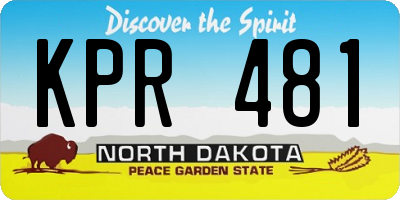 ND license plate KPR481