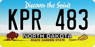 ND license plate KPR483