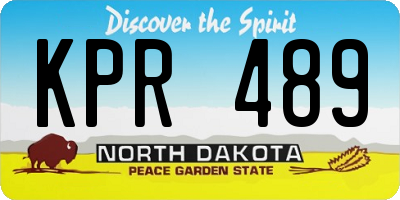 ND license plate KPR489