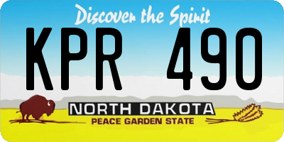 ND license plate KPR490