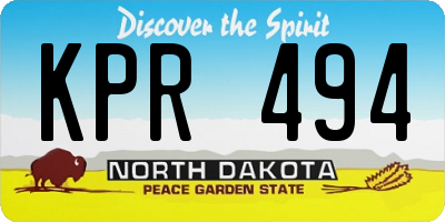 ND license plate KPR494