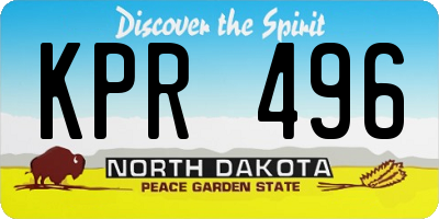 ND license plate KPR496
