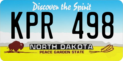ND license plate KPR498