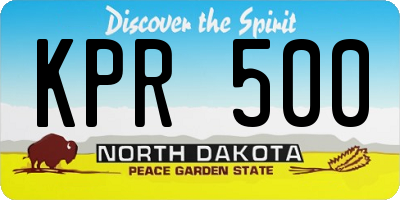 ND license plate KPR500