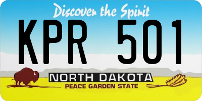ND license plate KPR501