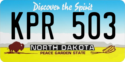 ND license plate KPR503