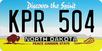 ND license plate KPR504