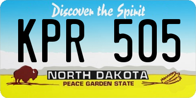 ND license plate KPR505