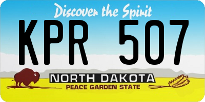 ND license plate KPR507
