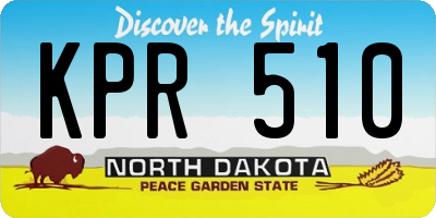 ND license plate KPR510