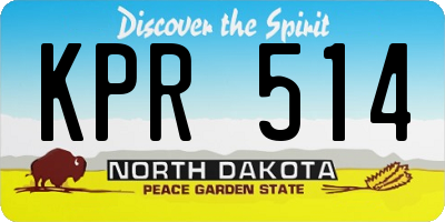 ND license plate KPR514