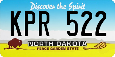ND license plate KPR522
