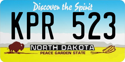ND license plate KPR523