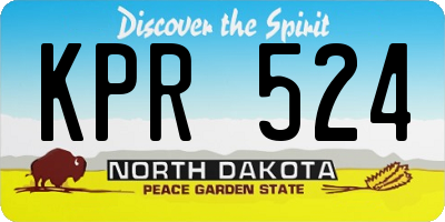 ND license plate KPR524