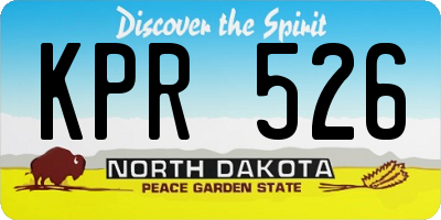 ND license plate KPR526