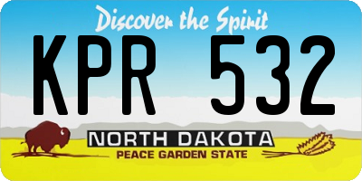 ND license plate KPR532