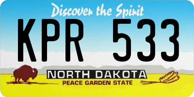 ND license plate KPR533
