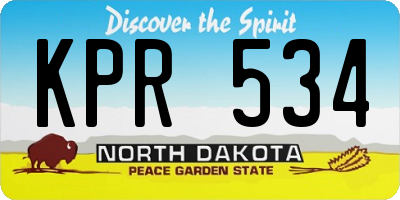 ND license plate KPR534