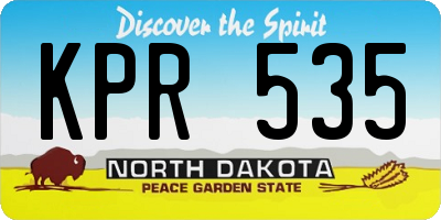 ND license plate KPR535