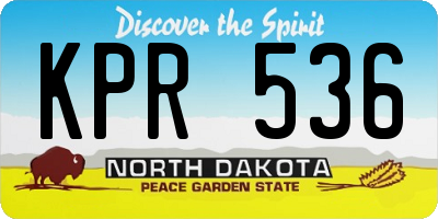 ND license plate KPR536