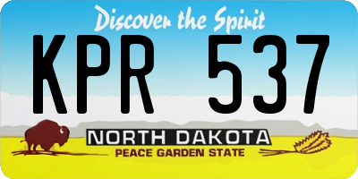 ND license plate KPR537