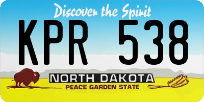 ND license plate KPR538
